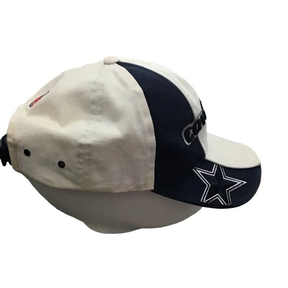DALLAS COWBOYS MENS WHITE/NAVY 100% COTTON SNAP BACK HAT - Picture 5 of 7